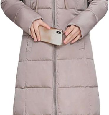 Women Hooded Long Puffer Jacket Padded Down Alternative Winter Coat Outwear