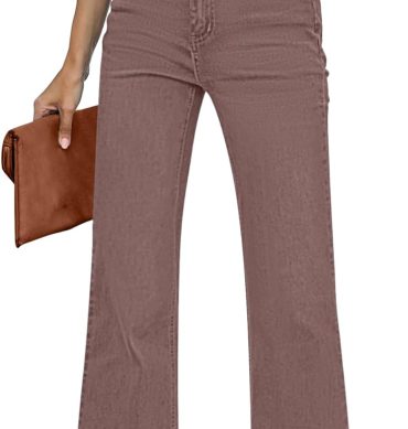 Womens Flare Jeans High Waisted Wide Leg Baggy Jean for Women Stretch Denim Pants