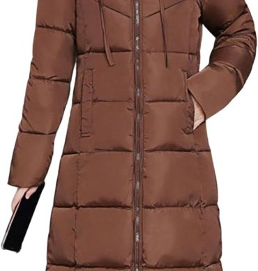 Women Hooded Long Puffer Jacket Padded Down Alternative Winter Coat Outwear