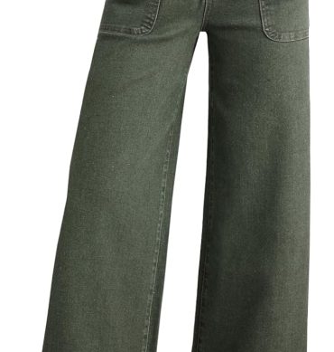 Womens Wide Leg Jeans High Waisted Stretchy Straight Leg Baggy Denim Pants with Pockets