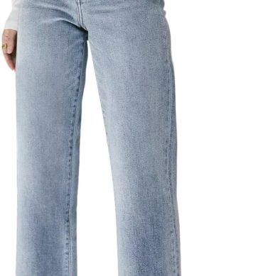 Straight Leg Jeans for Women High Waisted Jeans Frayed Baggy Pants Raw Hem Loose Stretchy Cropped Wide Leg Jeans