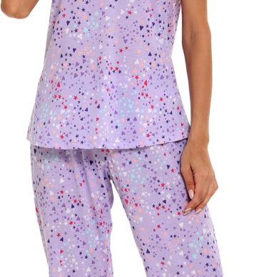 Women Pajama Sets Cotton Summer Pjs Tops with  Pants Sleepwear