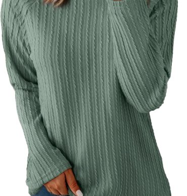 Women Tops Long Sleeve Lightweight Shirts Spring Fashion Trendy Tops Crewneck Casual Knit Basic Tee