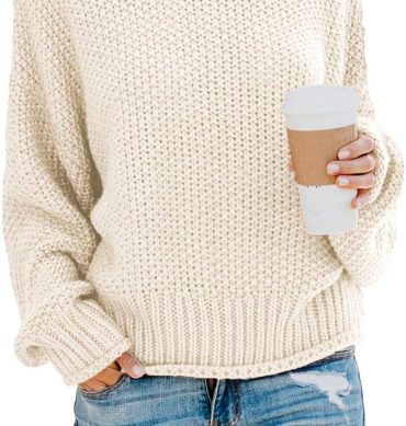 Women Winter Fall Solid Turtleneck High Neck Balloon Long Sleeve Sweaters Pullover Outerwear