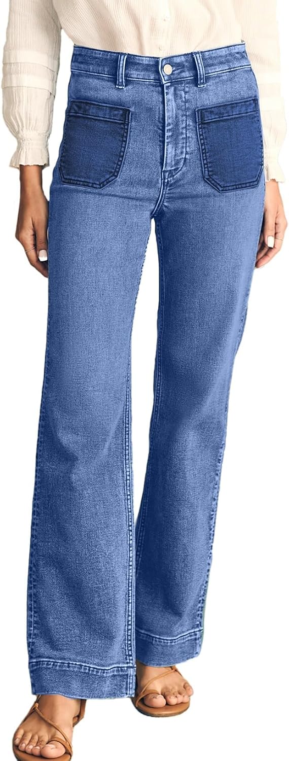 Women's Wide Leg Jeans High Waisted Stretchy Straight Leg Jeans Loose Trendy Denim Pants with Pocket - Image 2
