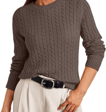 Cable Knit Sweater Women Soft Pullover Lightweight Ladies Business Casual Trendy Sweaters